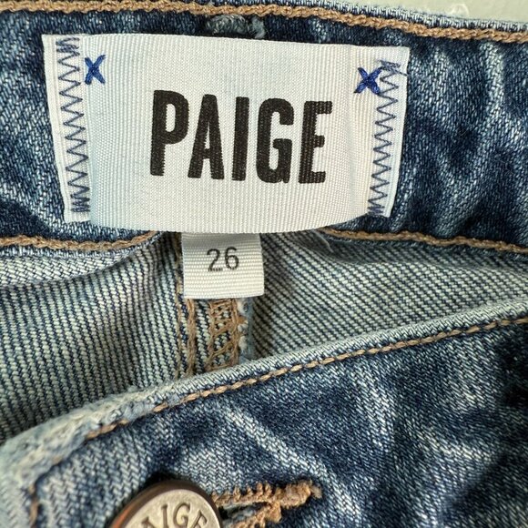 Paige Jeans Straight Leg Womens Noella Distressed Cropped Size 26 - Picture 6 of 6